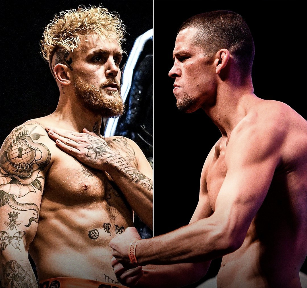 Jake Paul and Nate Diaz at Dallas Press Conference