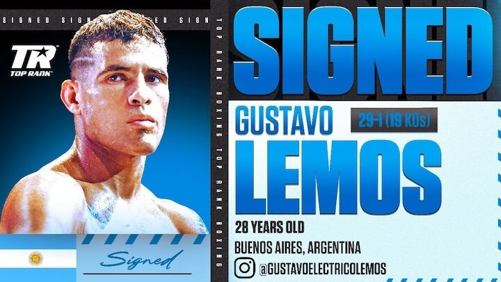 Gustavo Lemos signs with Top Rank