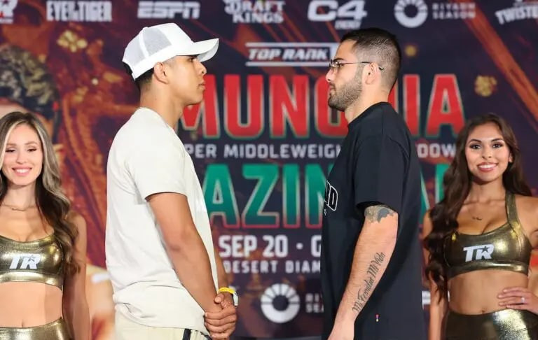 Watch Munguia-Bazinyan weigh-in now!