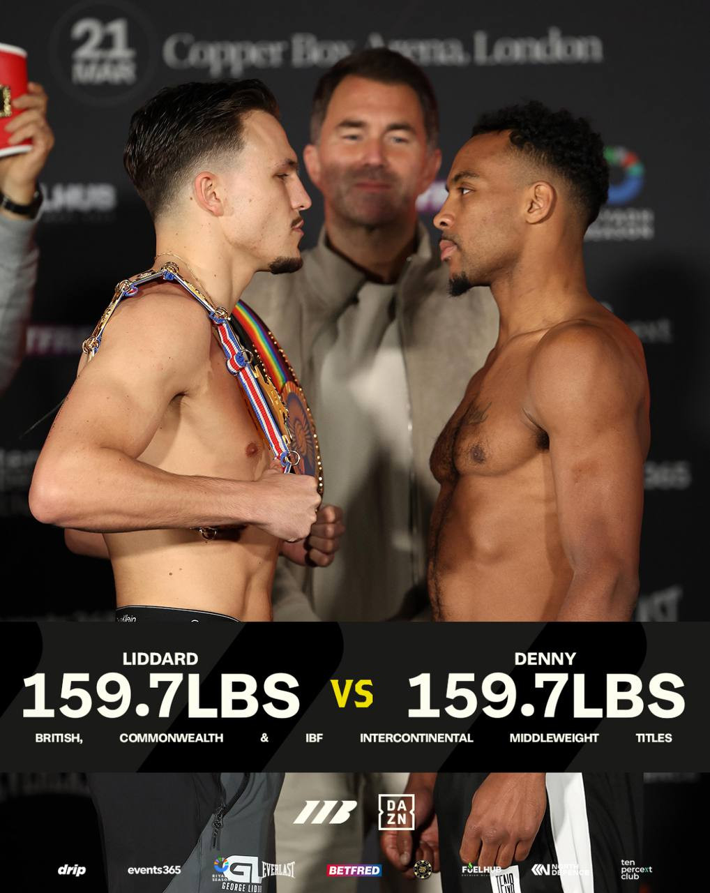 Official weights set for Liddard vs. Denny card in London