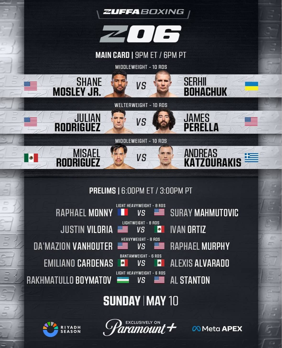 Zuffa Boxing 06 full card announced!