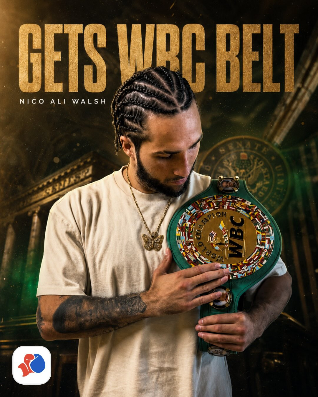 WBC gifts Nico Ali Walsh a belt for his "Courage"