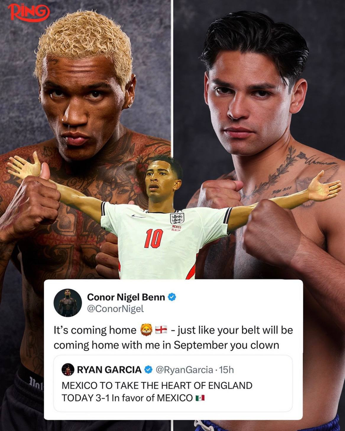 Benn trolls Ryan after England beat Mexico