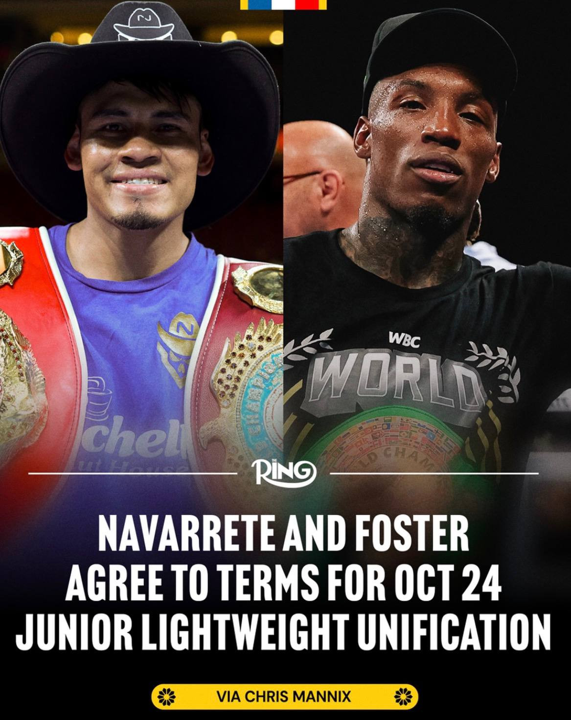 Navarrete vs. Foster unification set for October 24